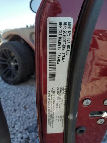 2C3CDZFJXNH178446 - 2022 DODGE CHALLENGER R/T SCAT PACK BURGUNDY photo 13