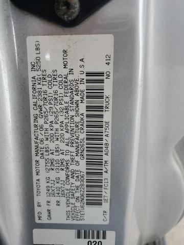 5TETU62N06Z283067 - 2006 TOYOTA TACOMA PRERUNNER ACCESS CAB SILVER photo 12
