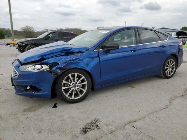 3FA6P0HD5HR129348 - 2017 FORD FUSION SE BLUE photo 1