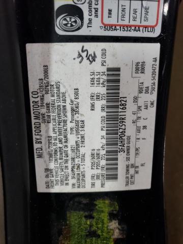 3FAHP06Z59R116821 - 2009 FORD FUSION S BLACK photo 12