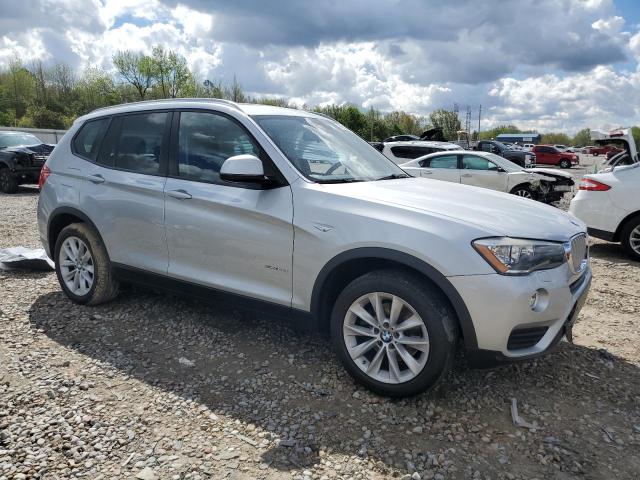 5UXWX9C52F0D62651 - 2015 BMW X3 XDRIVE28I SILVER photo 4