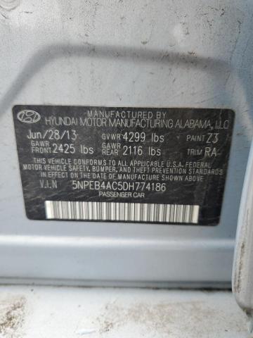 5NPEB4AC5DH774186 - 2013 HYUNDAI SONATA GLS BLUE photo 12