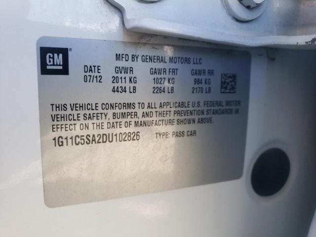 1G11C5SA2DU102826 - 2013 CHEVROLET MALIBU 1LT 白色 照片 12