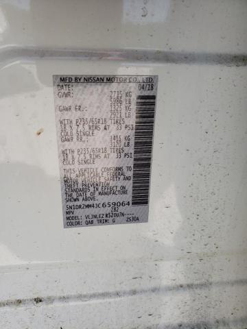 5N1DR2MM4JC659064 - 2018 NISSAN PATHFINDER S WHITE photo 12