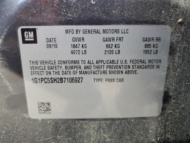 1G1PC5SH2B7106927 - 2011 CHEVROLET CRUZE LS GRAY photo 12