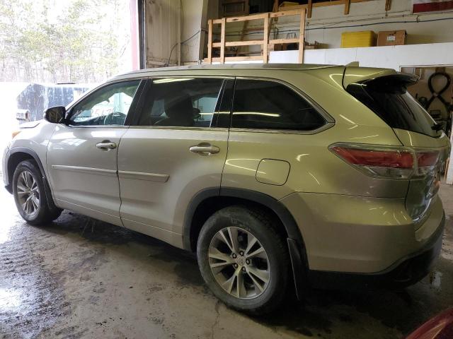 5TDJKRFH6ES066640 - 2014 TOYOTA HIGHLANDER XLE ოქროსფერი ფოტო 2