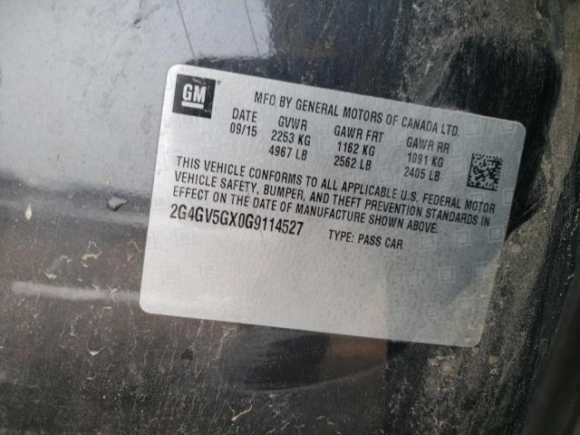 2G4GV5GX0G9114527 - 2016 BUICK REGAL GS Графитовый фото 13