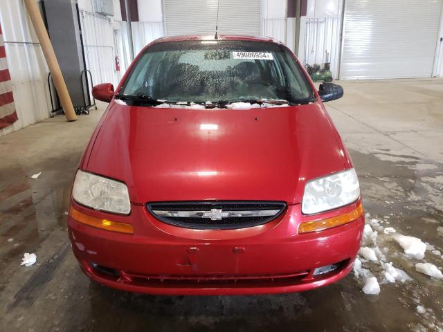 KL1TD66667B751531 - 2007 CHEVROLET AVEO BASE RED photo 5