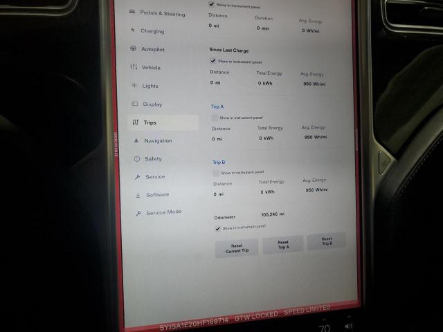 5YJSA1E20HF169714 - 2017 TESLA MODEL S RED photo 9