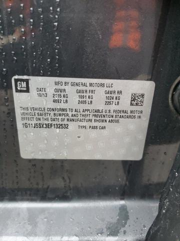 1G11J5SX3EF132532 - 2014 CHEVROLET MALIBU LTZ შავი ფოტო 12