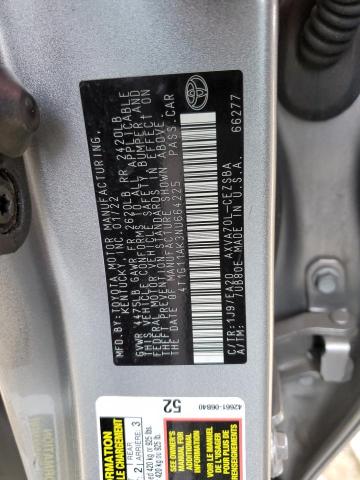 4T1G11AK3NU664225 - 2022 TOYOTA CAMRY SE SILVER photo 12