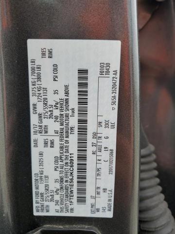 1FTEW1E56JKC60911 - 2018 FORD F150 SUPERCREW GRAY photo 12