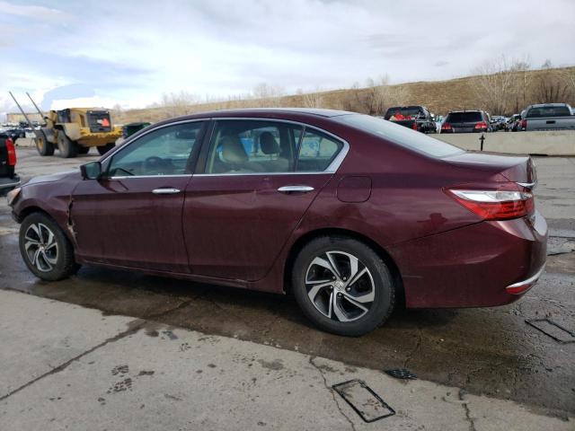 1HGCR2F33GA178152 - 2016 HONDA ACCORD LX MAROON photo 2