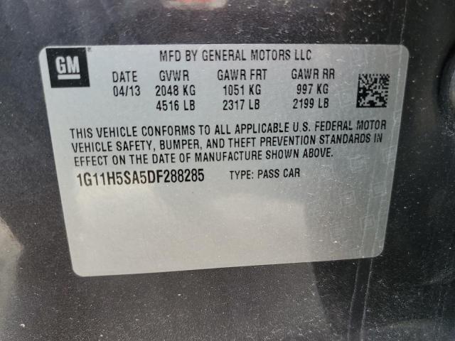 1G11H5SA5DF288285 - 2013 CHEVROLET MALIBU LTZ ნაცრისფერი ფოტო 12