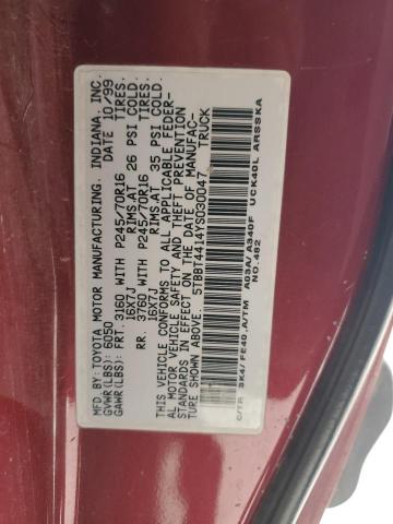 5TBBT4414YS030047 - 2000 TOYOTA TUNDRA ACCESS CAB ბურგუნდია ფოტო 12