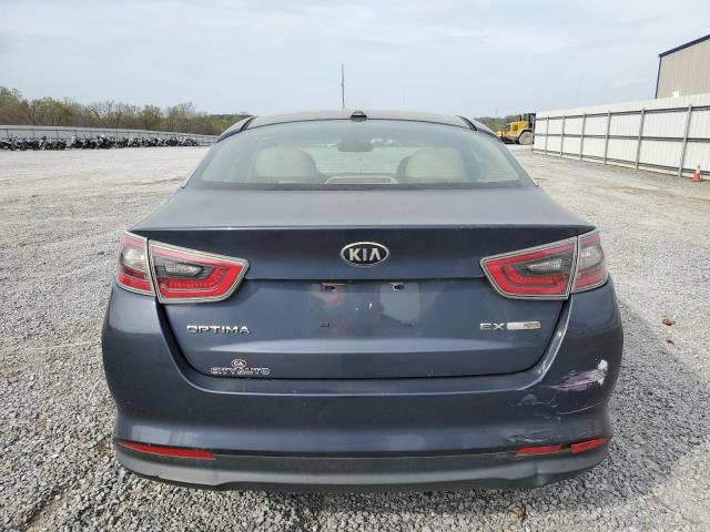 KNAGN4ADXE5073053 - 2014 KIA OPTIMA HYBRID BLUE photo 6