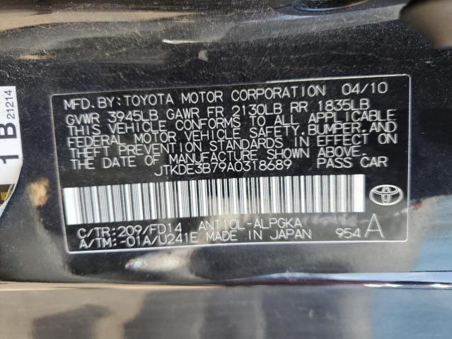 JTKDE3B79A0318689 - 2010 TOYOTA SCION TC BLACK photo 13