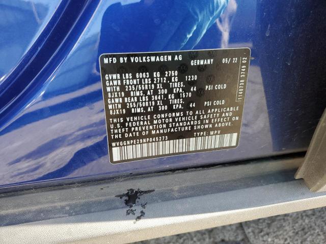 WVGGNPE29NP045273 - 2022 VOLKSWAGEN ID.4 PRO S ლურჯი ფოტო 13