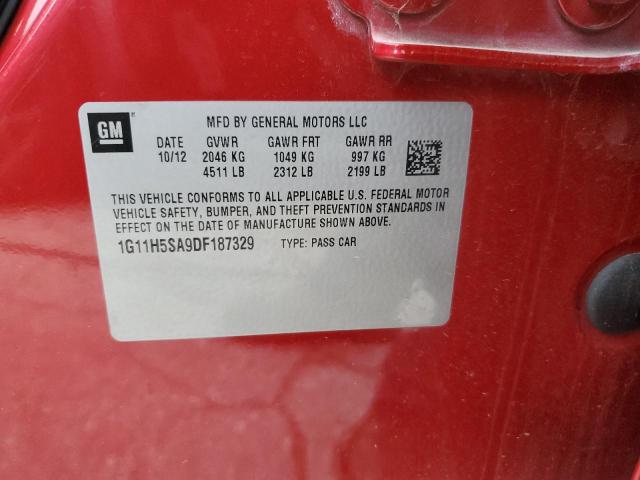 1G11H5SA9DF187329 - 2013 CHEVROLET MALIBU LTZ წითელი ფოტო 12