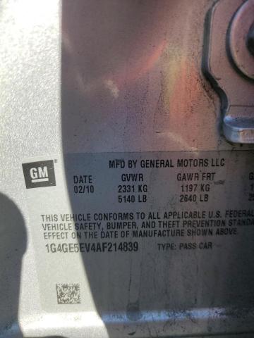 1G4GE5EV4AF214839 - 2010 BUICK LACROSSE CXS SILVER photo 12