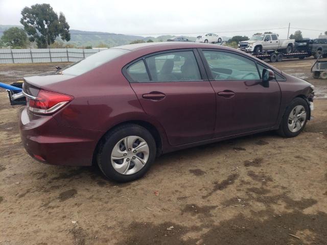 19XFB2F52DE274199 - 2013 HONDA CIVIC LX BURGUNDY photo 3