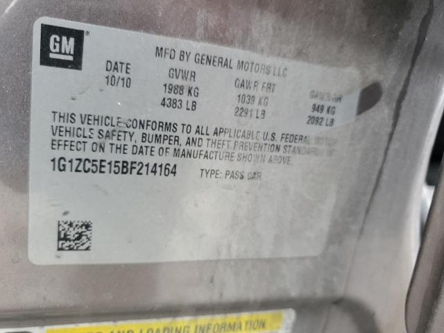 1G1ZC5E15BF214164 - 2011 CHEVROLET MALIBU 1LT თაფლისფერი ფოტო 12