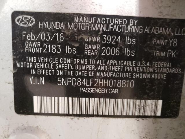 5NPD84LF2HH018810 - 2017 HYUNDAI ELANTRA SE SILVER photo 13