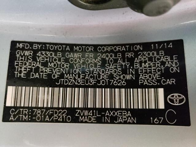 JTDZN3EU3FJ017626 - 2015 TOYOTA PRIUS V SILVER photo 12