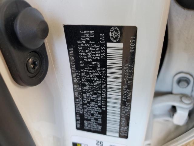 4T1T11AKXPU777946 - 2023 TOYOTA CAMRY SE NIGHT SHADE WHITE photo 13