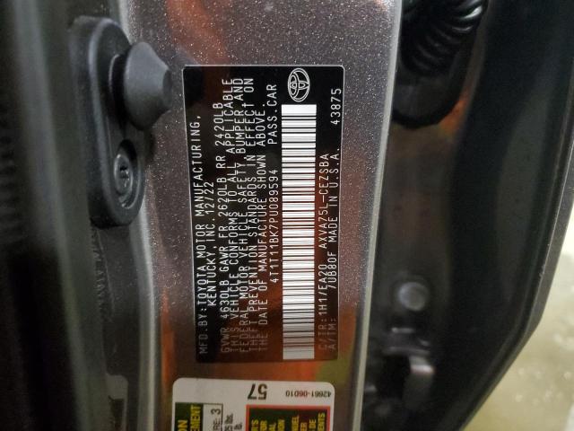 4T1T11BK7PU089594 - 2023 TOYOTA CAMRY SE NIGHT SHADE CHARCOAL photo 12