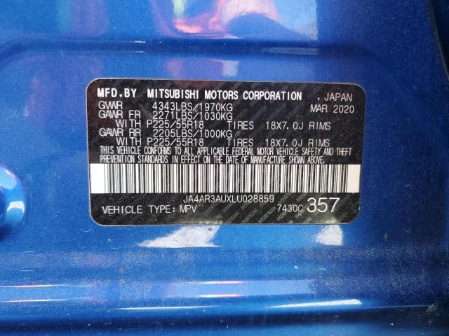 JA4AR3AUXLU028859 - 2020 MITSUBISHI OUTLANDER ES BLUE photo 13