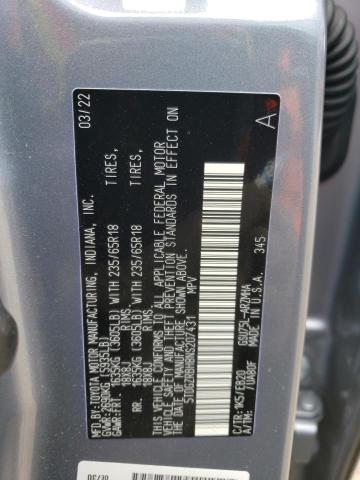 5TDGZRBH8NS207431 - 2022 TOYOTA HIGHLANDER XLE Mavi foto 14