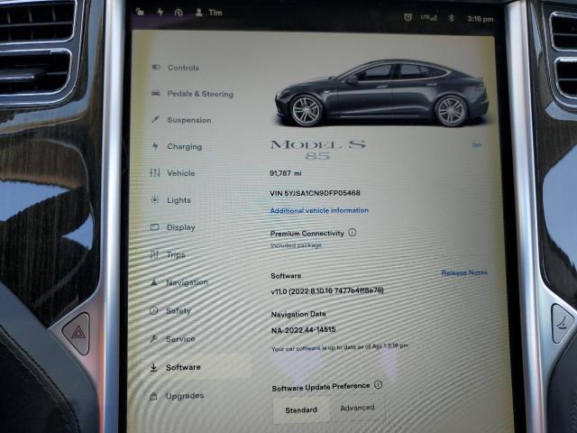 5YJSA1CN9DFP05468 - 2013 TESLA MODEL S 石墨色 照片 9