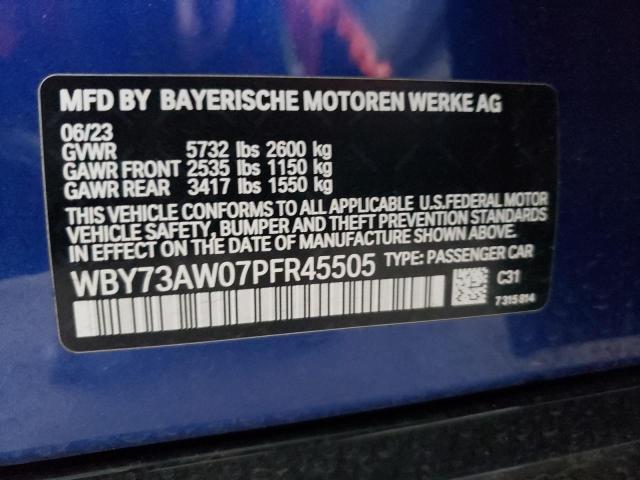 WBY73AW07PFR45505 - 2023 BMW I4 EDRIVE 40 BLUE photo 12