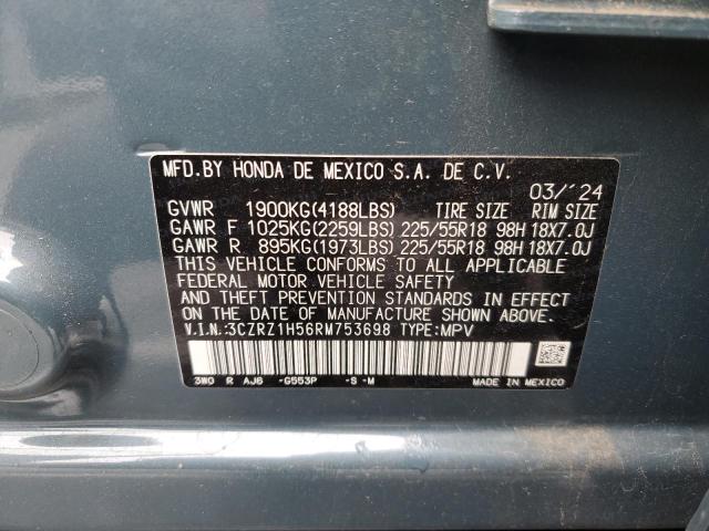 3CZRZ1H56RM753698 - 2024 HONDA HR-V SPORT BLUE photo 12