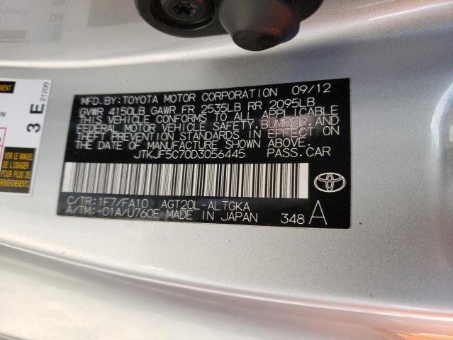 JTKJF5C70D3056445 - 2013 TOYOTA SCION TC SILVER photo 14