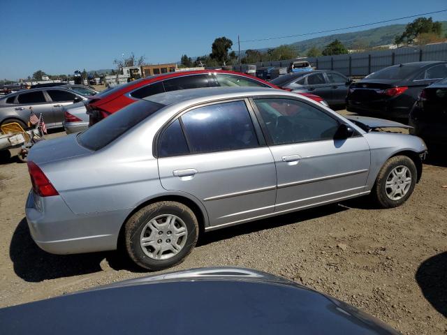 2HGES16622H579705 - 2002 HONDA CIVIC LX SILVER photo 3