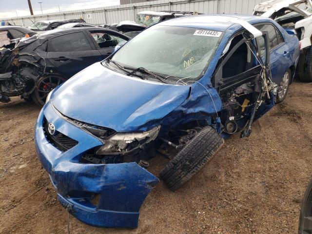 2T1BU4EE2AC528462 - 2010 TOYOTA COROLLA 4D BASE BLUE photo 2