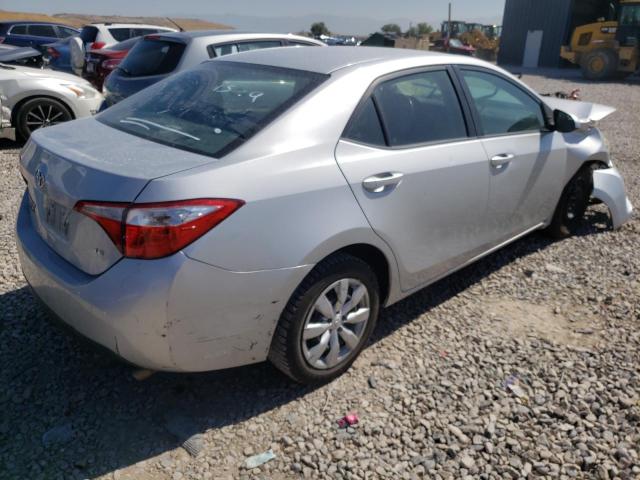 5YFBURHE8FP217313 - 2015 TOYOTA COROLLA L SILVER photo 4