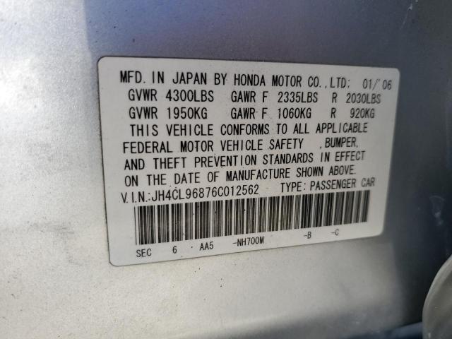 JH4CL96876C012562 - 2006 ACURA TSX GRAY photo 12