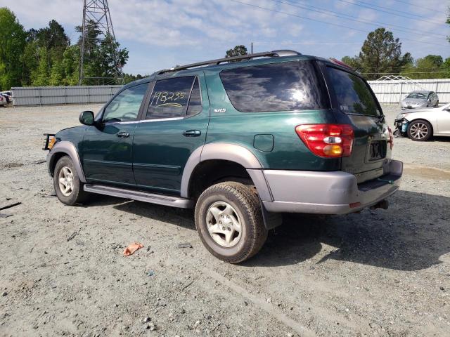 5TDBT44A91S033832 - 2001 TOYOTA SEQUOIA sr SR5 GREEN photo 2