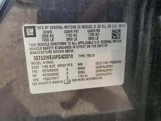 3GTU2WEJ9FG422210 - 2015 GMC SIERRA K1500 DENALI CHARCOAL photo 12