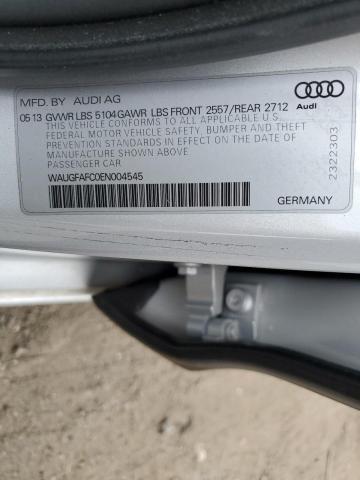 WAUGFAFC0EN004545 - 2014 AUDI A6 PREMIUM PLUS SILVER photo 12