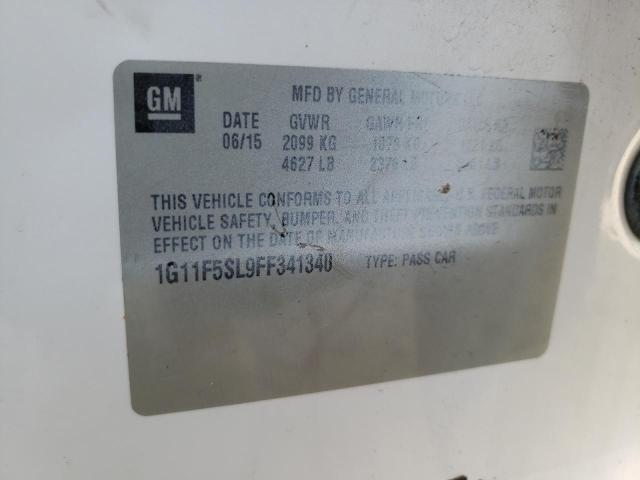 1G11F5SL9FF341340 - 2015 CHEVROLET MALIBU LTZ თეთრი ფოტო 12