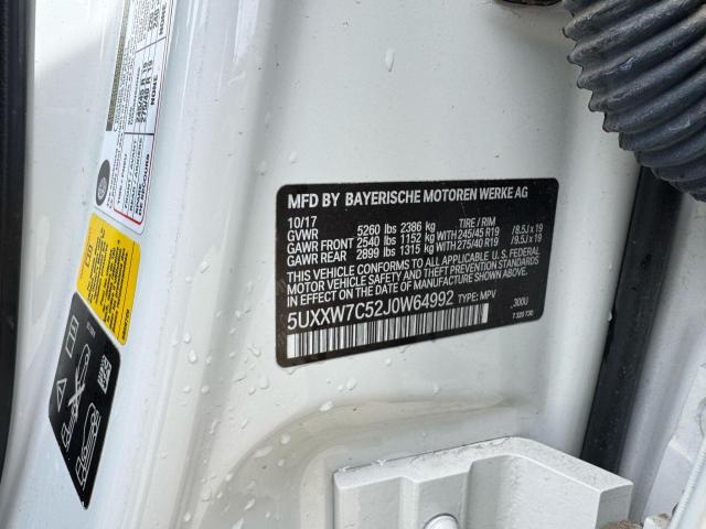 5UXXW7C52J0W64992 - 2018 BMW X4 XDRIVEM40I WHITE photo 10