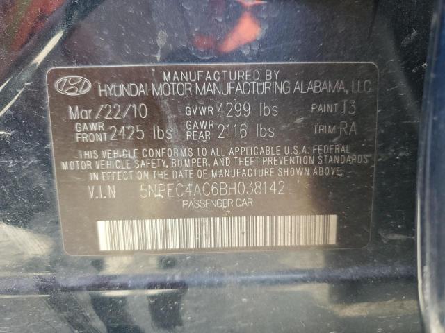 5NPEC4AC6BH038142 - 2011 HYUNDAI SONATA SE BLUE photo 13