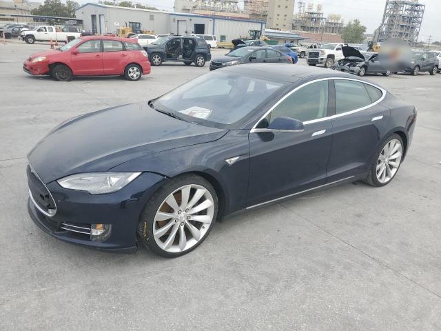 5YJSA1H12EFP37377 - 2014 TESLA MODEL S ლურჯი ფოტო 1