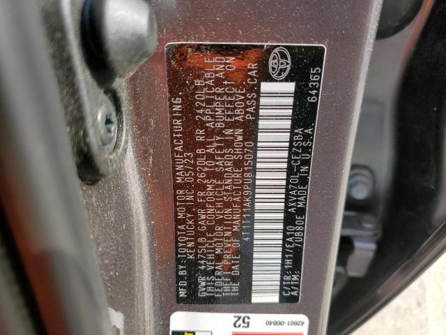 4T1T11AK9PU815070 - 2023 TOYOTA CAMRY SE NIGHT SHADE GRAY photo 12
