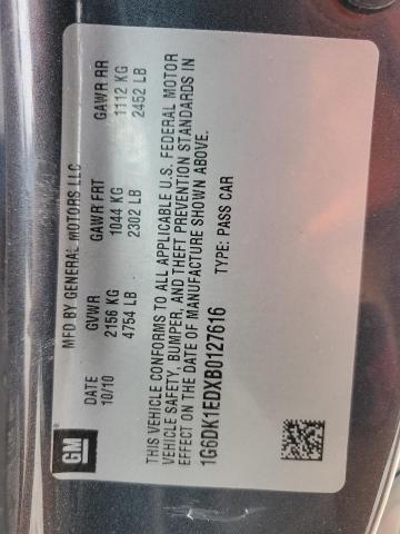 1G6DK1EDXB0127616 - 2011 CADILLAC CTS PERFORMANCE COLLECTION Серый фото 12