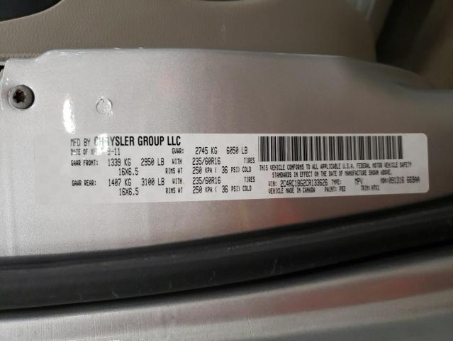 2C4RC1BG2CR133626 - 2012 CHRYSLER TOWN & COU TOURING ვერცხლისფერი ფოტო 13